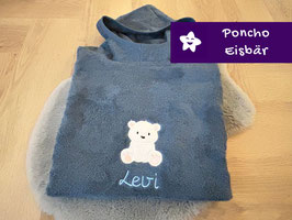 Personalisierter Badeponcho bestickt mit Name und Eisbär oder Wunschmotiv