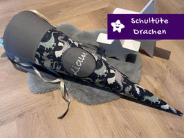 Schultüte Drachen grau