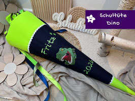 Schultüte T-Rex Kopf blau neongrün