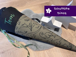 Schultüte Dinosaurier schwarz grün