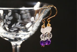 Bergkristall, Rosenquarz & Amethyst