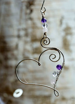 Bergkristall, Rosenquarz & Amethyst