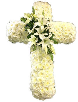 Cruz fúnebre blanca