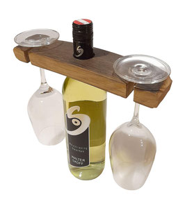 Weinglashalter Fassdaube mit Lasergravur / Wine glass holder barrel stave with laser engraving