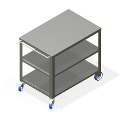 Transportwagen 900x600 mit 3 Etagen, Höhe 820mm