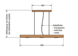 EICHE NATUR Bretthängeleuchte Länge 900mm / NATURAL OAK board hanging light length 900mm