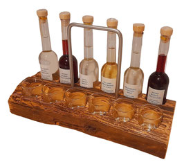 Schnapsservice Fichte Altholz / spruce vintage wood brandy set