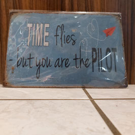 Blechschild Time Flies