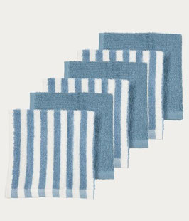 Meyco Monddoekjes badstof jacquard - Fat Stripe Jeans Blue