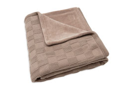 Deken Ledikant 100x150cm Box Knit - Milky Coffee/Velvet - GOTS