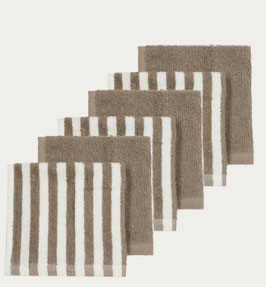 Meyco Monddoekjes badstof jacquard - Fat Stripe Jeans Taupe