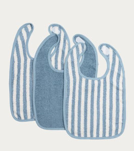 Meyco Slab klittenband badstof jacquard - Fat Stripe Jeans Blue