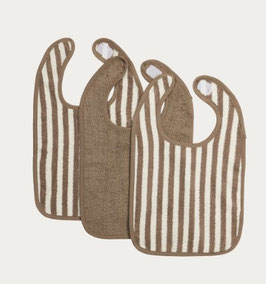 Meyco Slab klittenband badstof jacquard - Fat Stripe Taupe