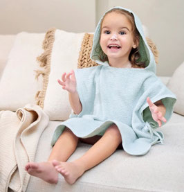Meyco Badponcho badstof Wavy - Grey Blue