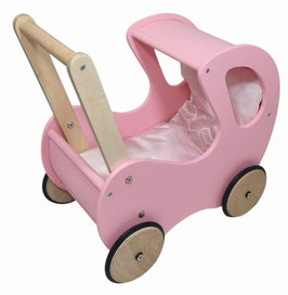 Houten Poppenwagen Roze/hout
