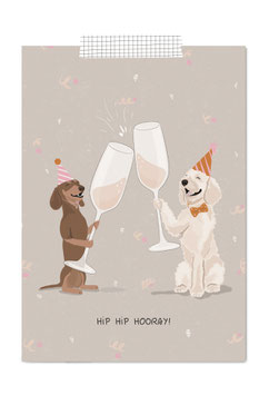 Postkarte - Hip Hip Hooray