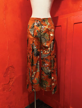 Pantalon mi-longue brique motif grue/tortue