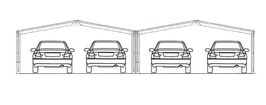Design  4er-Carport LINEA Typ 80-M