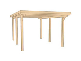 Gr. 1 - Holz Einzelcarport-Set Typ BREMEN
