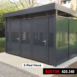 Typ B - BOSTON 420.340  Stahl-Design Fahrrad-Haus mit 2 Drehtüren