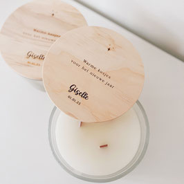 Luxe geurkaars met gravering (kerst)