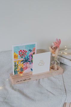 Luxe kaartenhouder uit beukenhout (kerst)