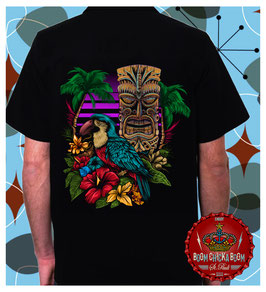 Worker Shirt schwarz "Tropical Paradise"