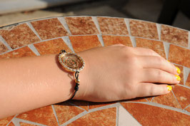 Bracelet élastique motif fantaisie en spirale en métal