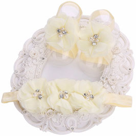 Fleurs de pieds bébé + headband