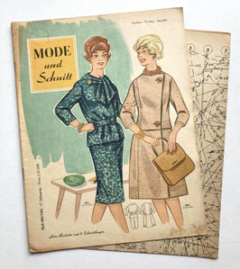MODE UND SCHNITT Vintage Modezeitschrift Modemagazin mit Schnittmusterbögen - Nr. 066 von 1961