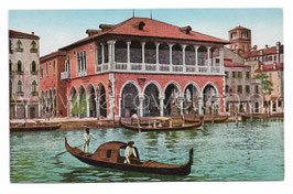 Alte Foto Postkarte VENEDIG VENEZIA Fischmarkt und Gondeln auf dem Canal Grande