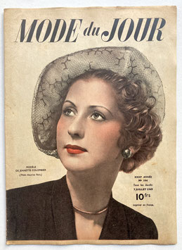 MODE DU JOUR Französische vintage Modezeitschrift Frauenzeitschrift Nr. 184 - Juli 1949