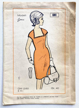 OLYMPIA  Vintage Schnittmuster Nr. 6041  Modell GITTA - Etui-Kleid in Größe 40  1960er Jahre