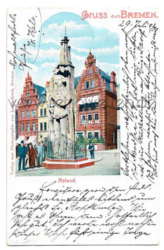 Alte Postkarte GRUSS AUS BREMEN Roland, 1902