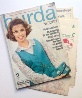 BURDA MODEN vintage Modezeitschrift Modemagazin mit Schnittmustern - März 1968