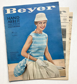 BEYER HANDARBEIT und WÄSCHE  STRICKMODEN - Vintage Modezeitschrift Strickheft Handarbeitsmagazin - Heft Nr. 7/Juli 1959