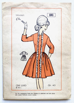 OLYMPIA  Vintage Schnittmuster Nr. 6045  Modell ELKE - Petticoat-Kleid mit Volants in Größe 40  1960er Jahre