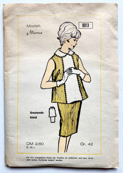 OLYMPIA  Vintage Schnittmuster Nr. 8013  Modell MAMA - Umstandskleid in Größe 42 - 1960er Jahre