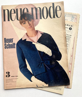 NEUE MODE Vintage Nähzeitschrift Modezeitschrift Modemagazin mit Schnittmustern - Heft Nr. 3/März 1966
