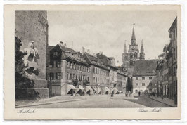 Alte Künstler Postkarte ANSBACH Oberer Markt um 1910