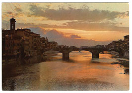 Alte Foto Postkarte FIRENZE Tramonto sull' Arno - Sonnenuntergang, Italien um 1920