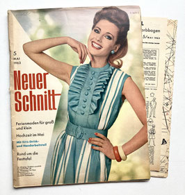NEUER SCHNITT Vintage Nähzeitschrift Modezeitschrift Modemagazin mit Schnittmustern - Mai 1963