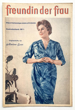 FREUNDIN DER FRAU vintage Modezeitschrift Nähzeitschrift Frauenzeitschrift mit Schnittmusterbogen - Heft Nr. 5/Mai 1961