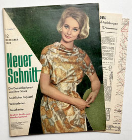 NEUER SCHNITT Vintage Nähzeitschrift Modezeitschrift Modemagazin mit Schnittmustern - Dezember 1962