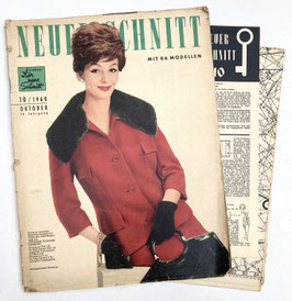 NEUER SCHNITT Vintage Nähzeitschrift Modezeitschrift Modemagazin mit Schnittmustern - Oktober 1960