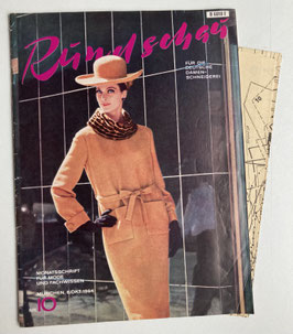 RUNDSCHAU für die Damenschneiderei  Vintage Modezeitschrift Mode-Fachzeitschrift mit Schnittmusterbogen  Heft Nr. 10/Oktober 1964