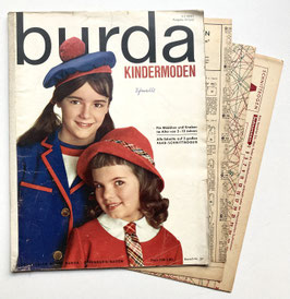 BURDA SONDERHEFT KINDERMODEN Vintage Modezeitschrift Modeheft  Modemagazin mit Schnittmusterbögen - März 1962