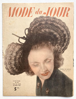 MODE DU JOUR Französische vintage Modezeitschrift Frauenzeitschrift Nr. 82 - Juni 1947