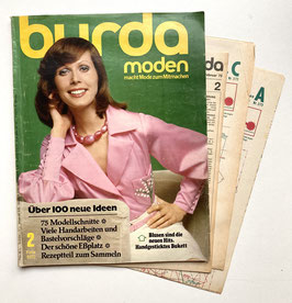 BURDA MODEN Vintage Modezeitschrift Modeheft  Modemagazin mit Schnittmustern  Februar 1973