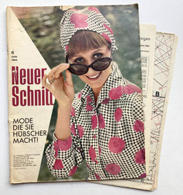 NEUER SCHNITT Vintage Nähzeitschrift Modezeitschrift Modemagazin mit Schnittmustern - Juni 1965